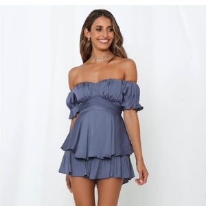 Hello Molly 🦋 Proper Credit Blue Romper 💙